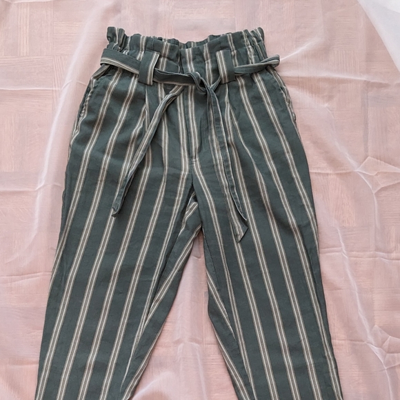❤️XS Green stripe high waisted pants - Picture 8 of 8